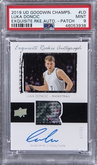 2019 UD Goodwin Champs "Exquisite Collection" Rookie Autograph/Patch #03T-LD Luka Doncic Signed Patch Rookie Card (#47/99) – PSA MINT 9